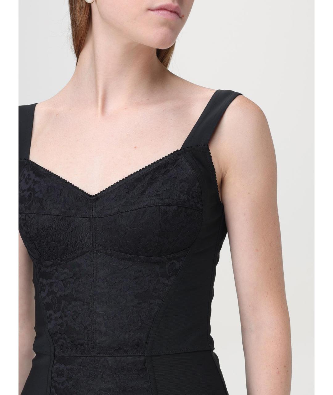 DOLCE&GABBANA Черное синтетическое платье, фото 6