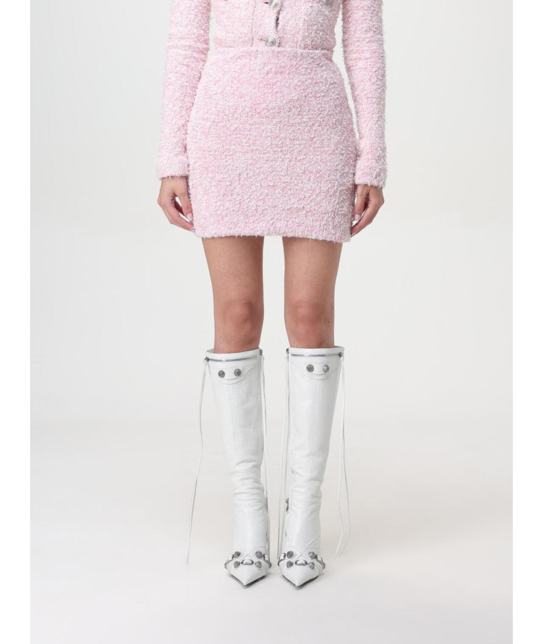 BALENCIAGA Розовая синтетическая юбка мини, фото 2