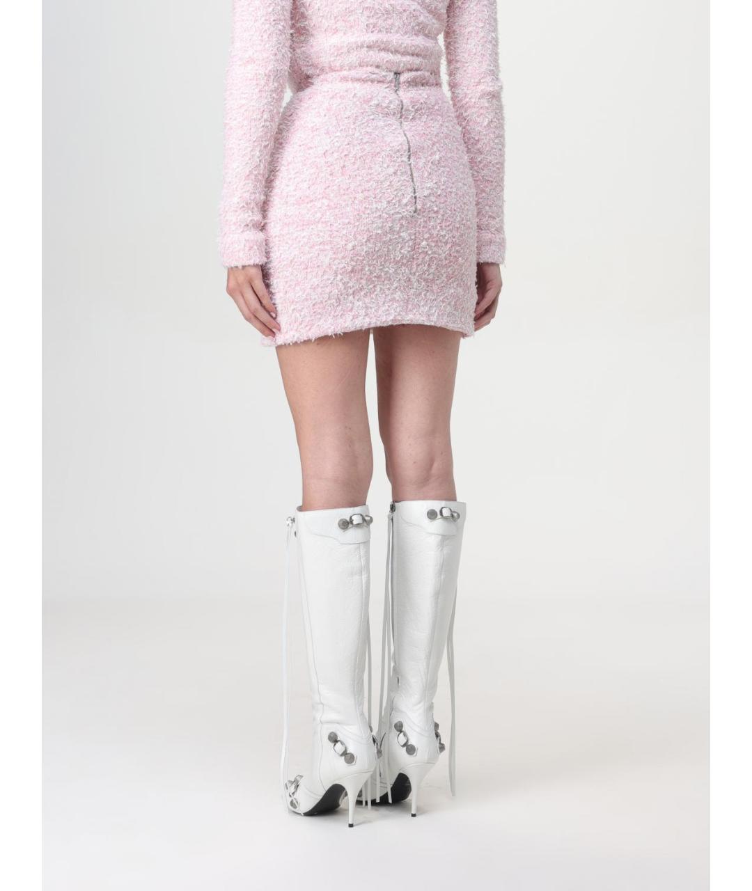 BALENCIAGA Розовая синтетическая юбка мини, фото 4