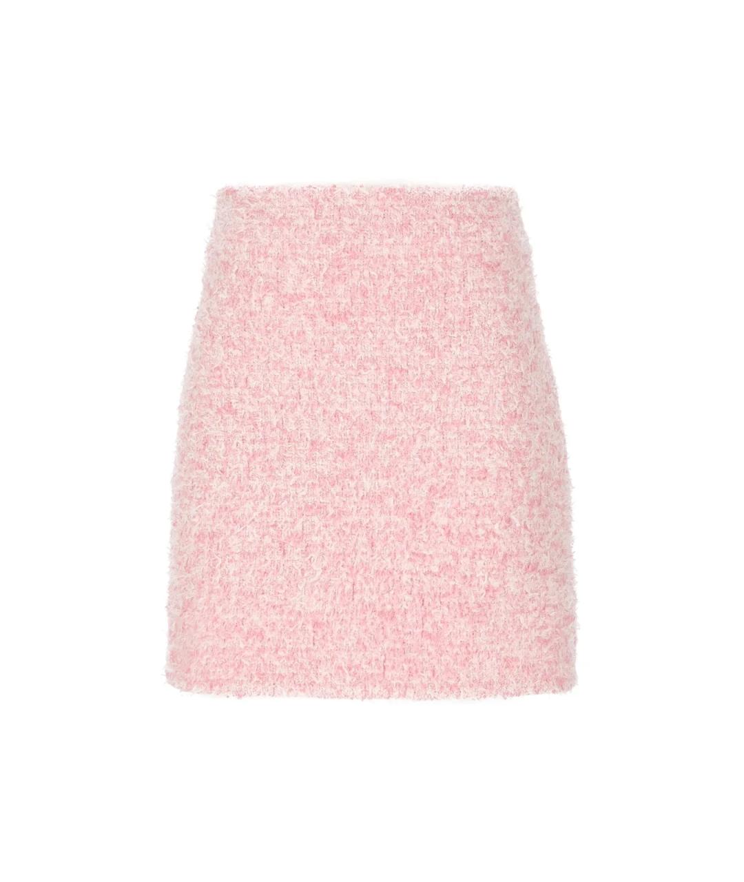 BALENCIAGA Розовая синтетическая юбка мини, фото 1