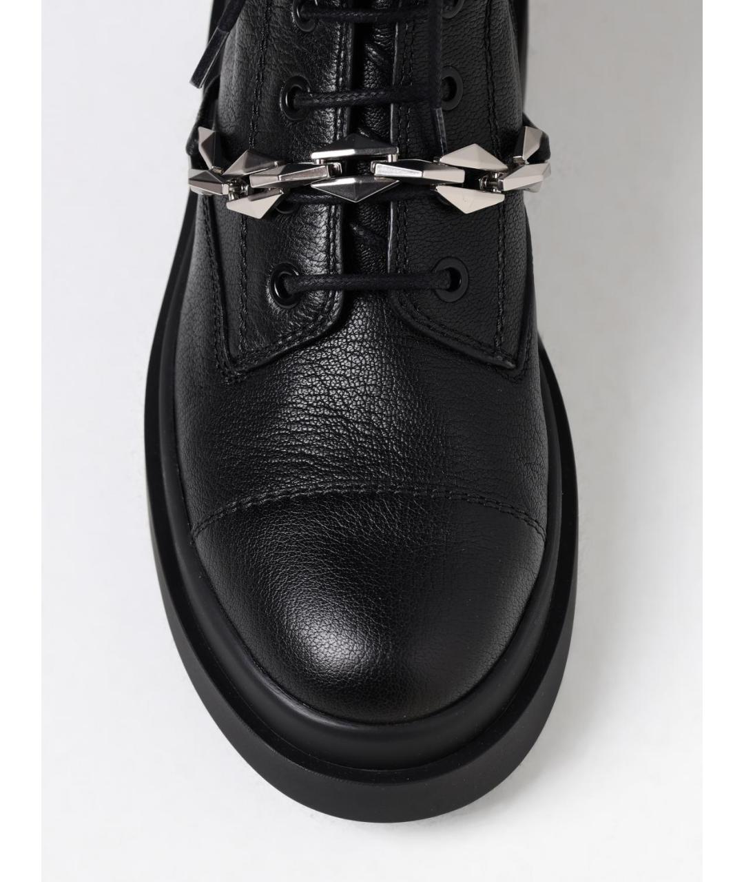 JIMMY CHOO Черные кожаные ботинки, фото 4