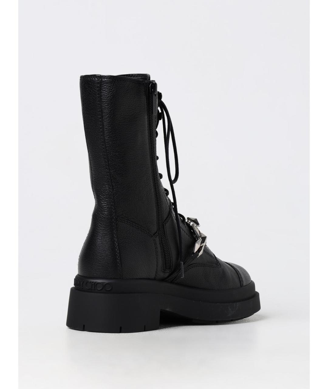 JIMMY CHOO Черные кожаные ботинки, фото 3