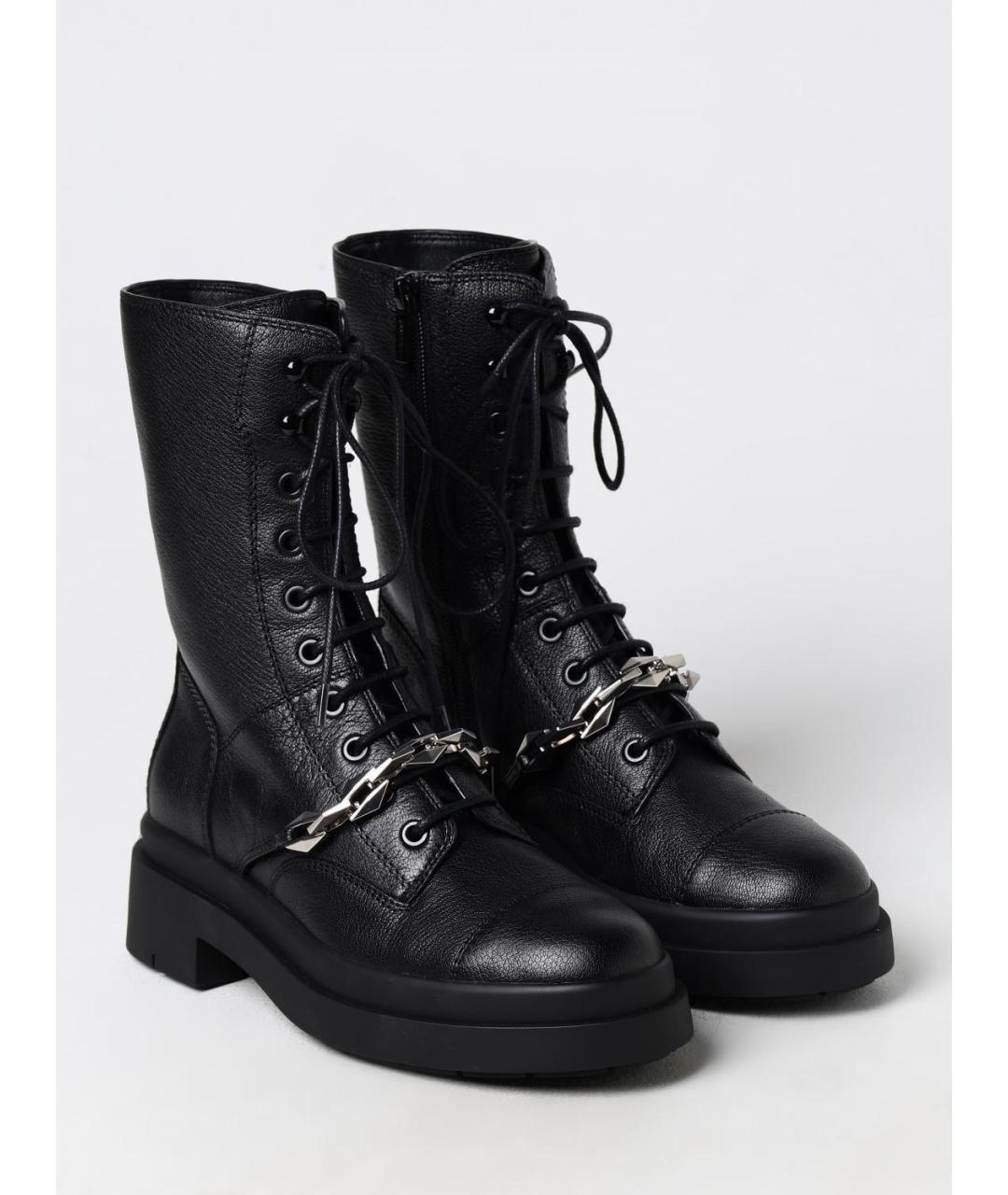 JIMMY CHOO Черные кожаные ботинки, фото 2