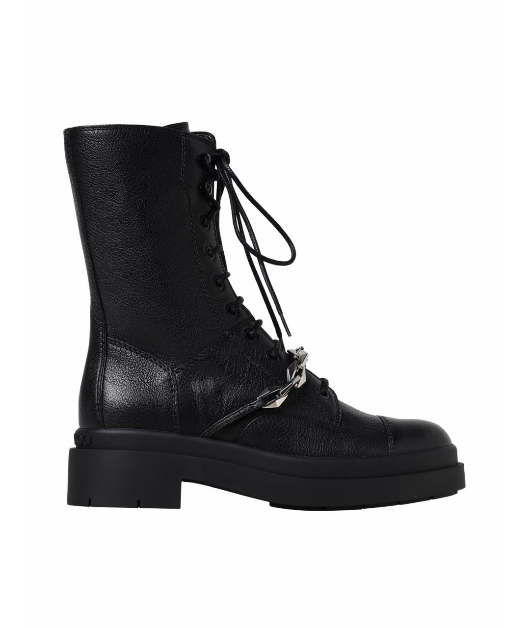 JIMMY CHOO Черные кожаные ботинки, фото 1