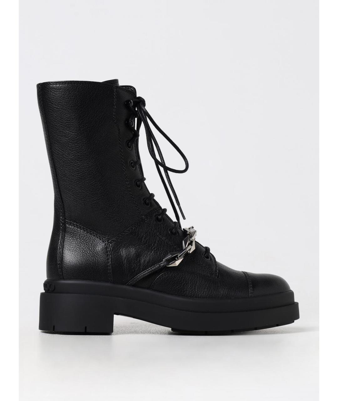 JIMMY CHOO Черные кожаные ботинки, фото 5