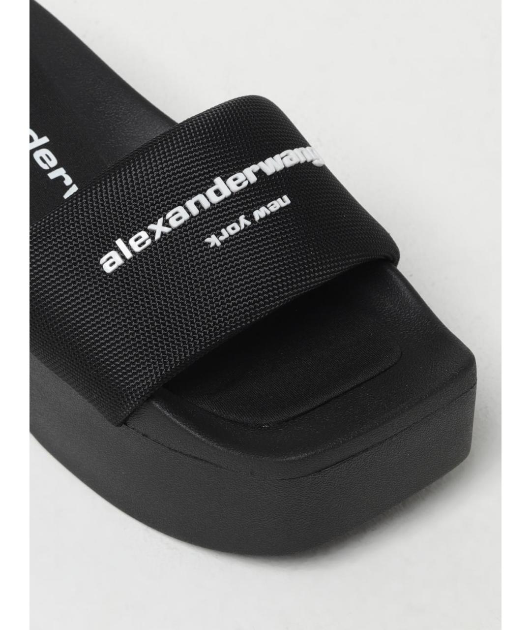 ALEXANDER WANG Черные текстильные сабо, фото 4