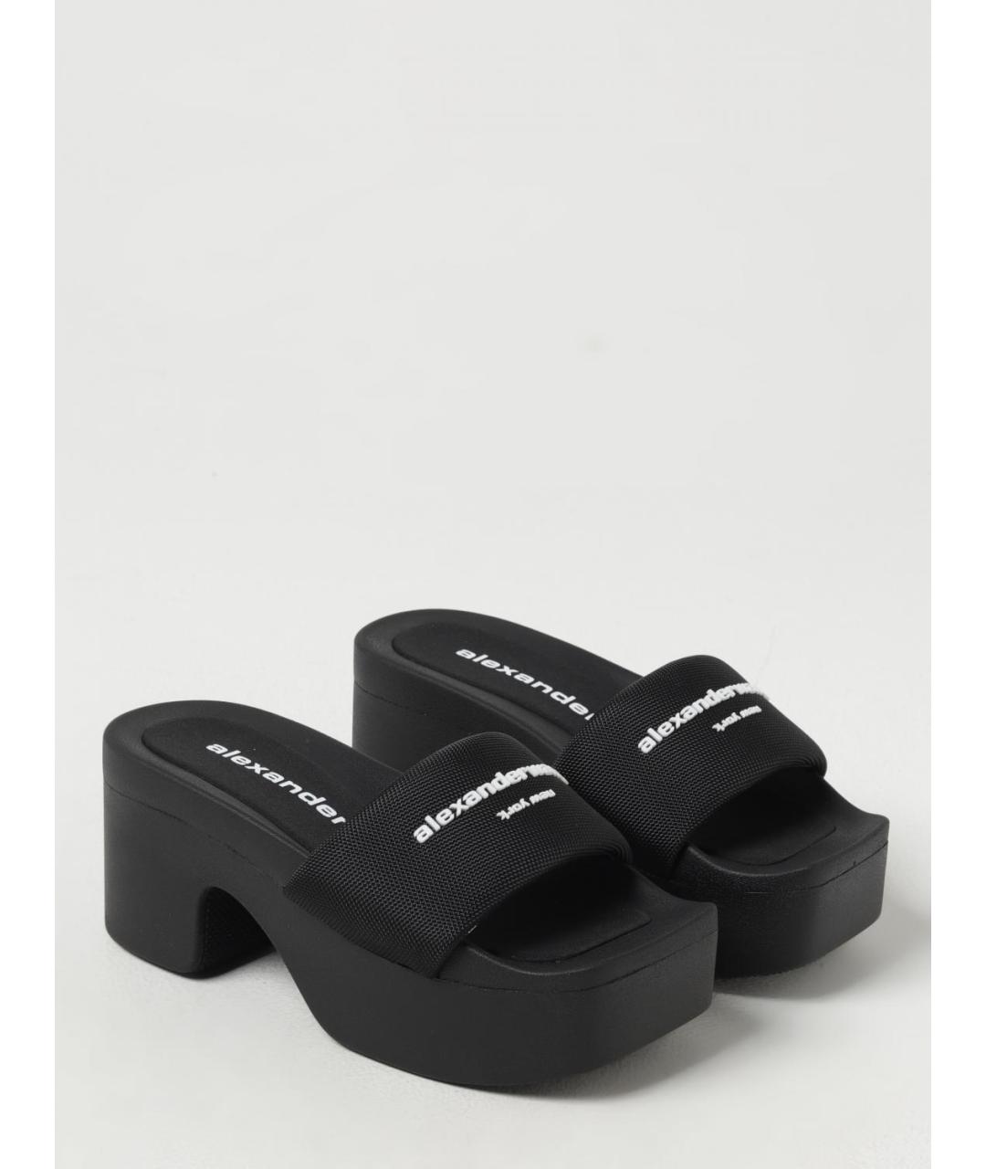 ALEXANDER WANG Черные текстильные сабо, фото 2
