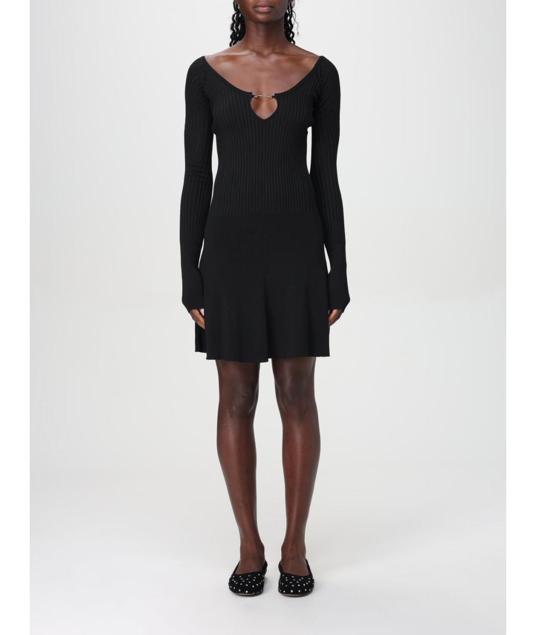 JACQUEMUS Черное вискозное повседневное платье, фото 2