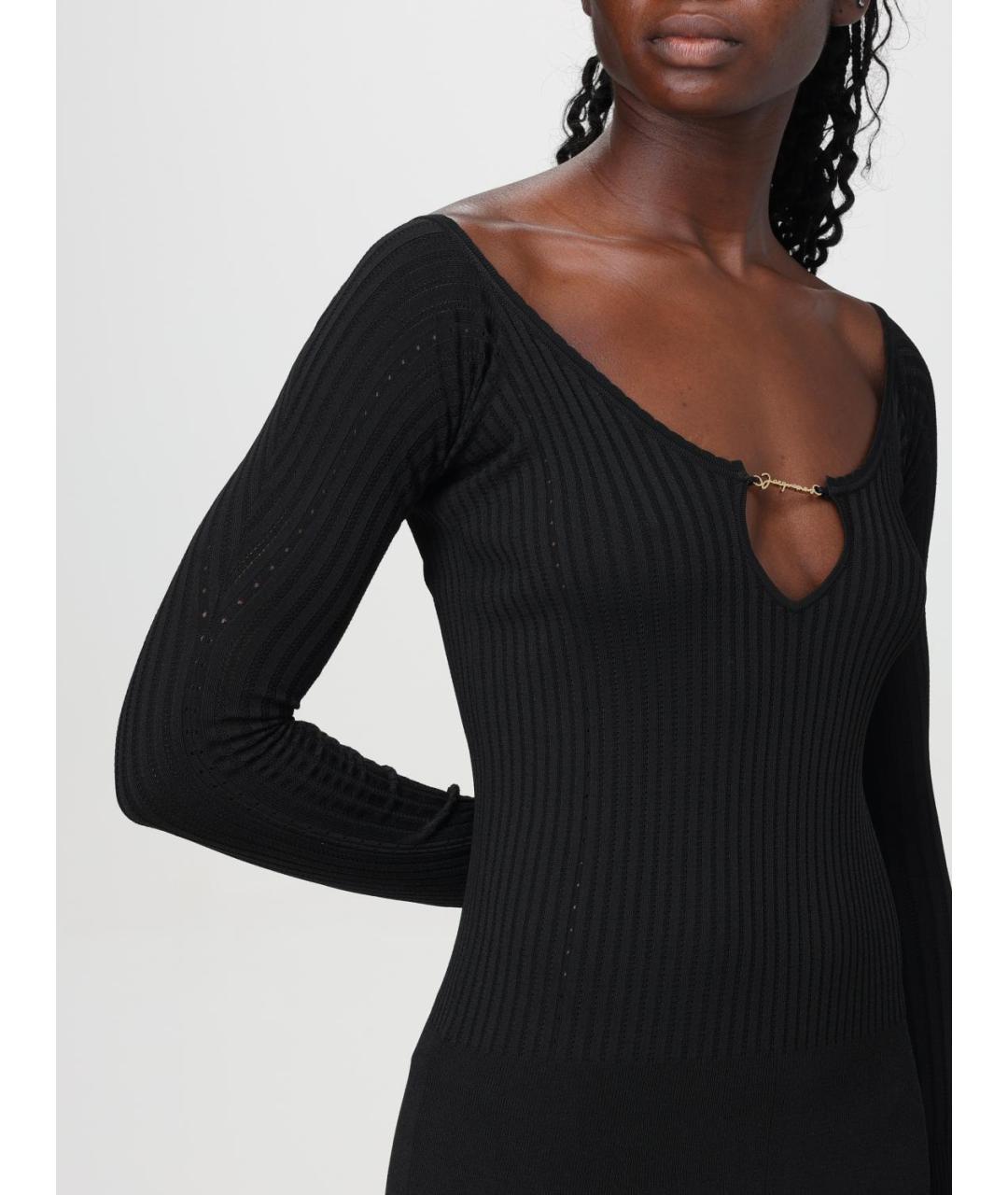 JACQUEMUS Черное вискозное повседневное платье, фото 5