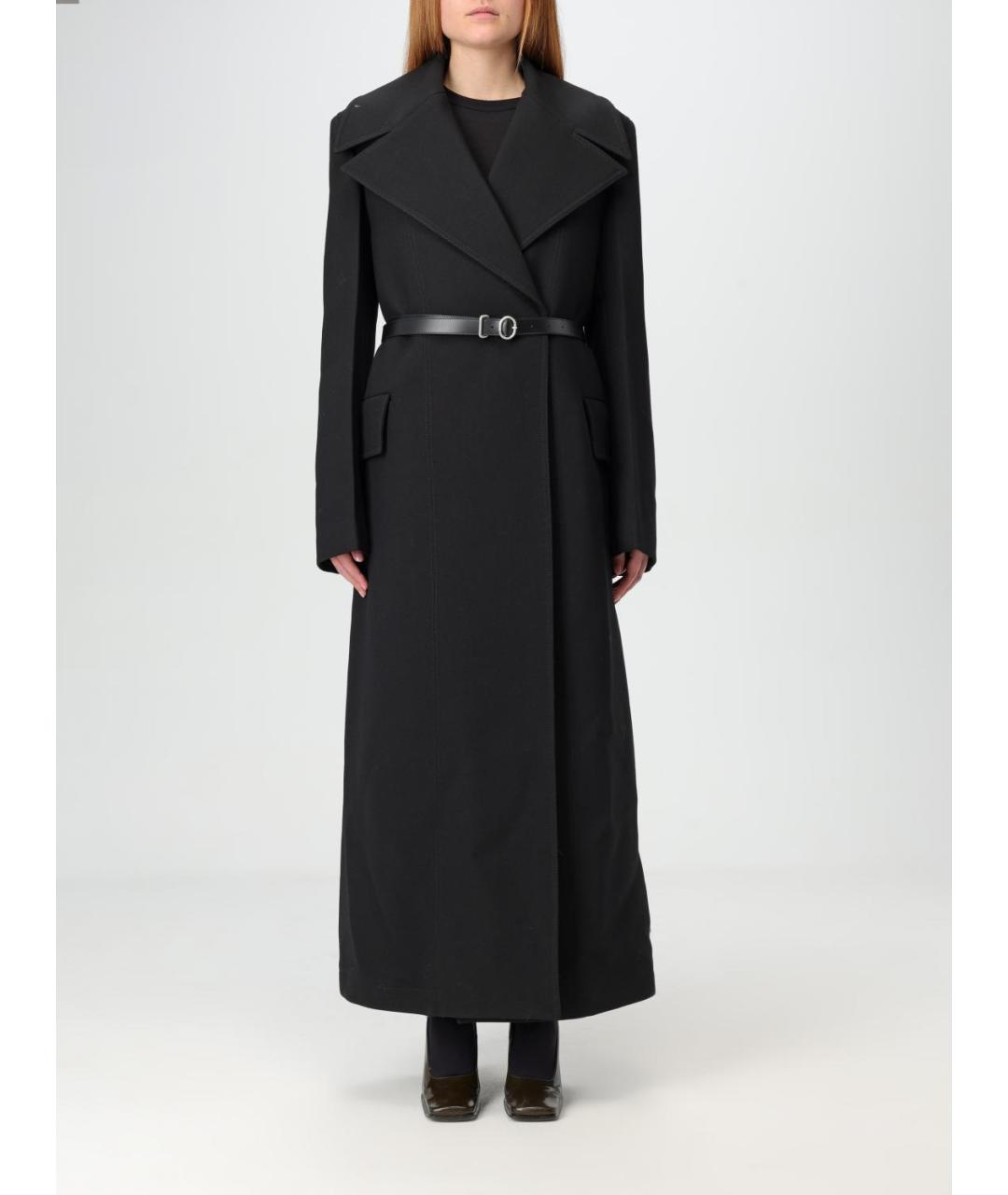 JIL SANDER Черная шерстяная юбка миди, фото 2