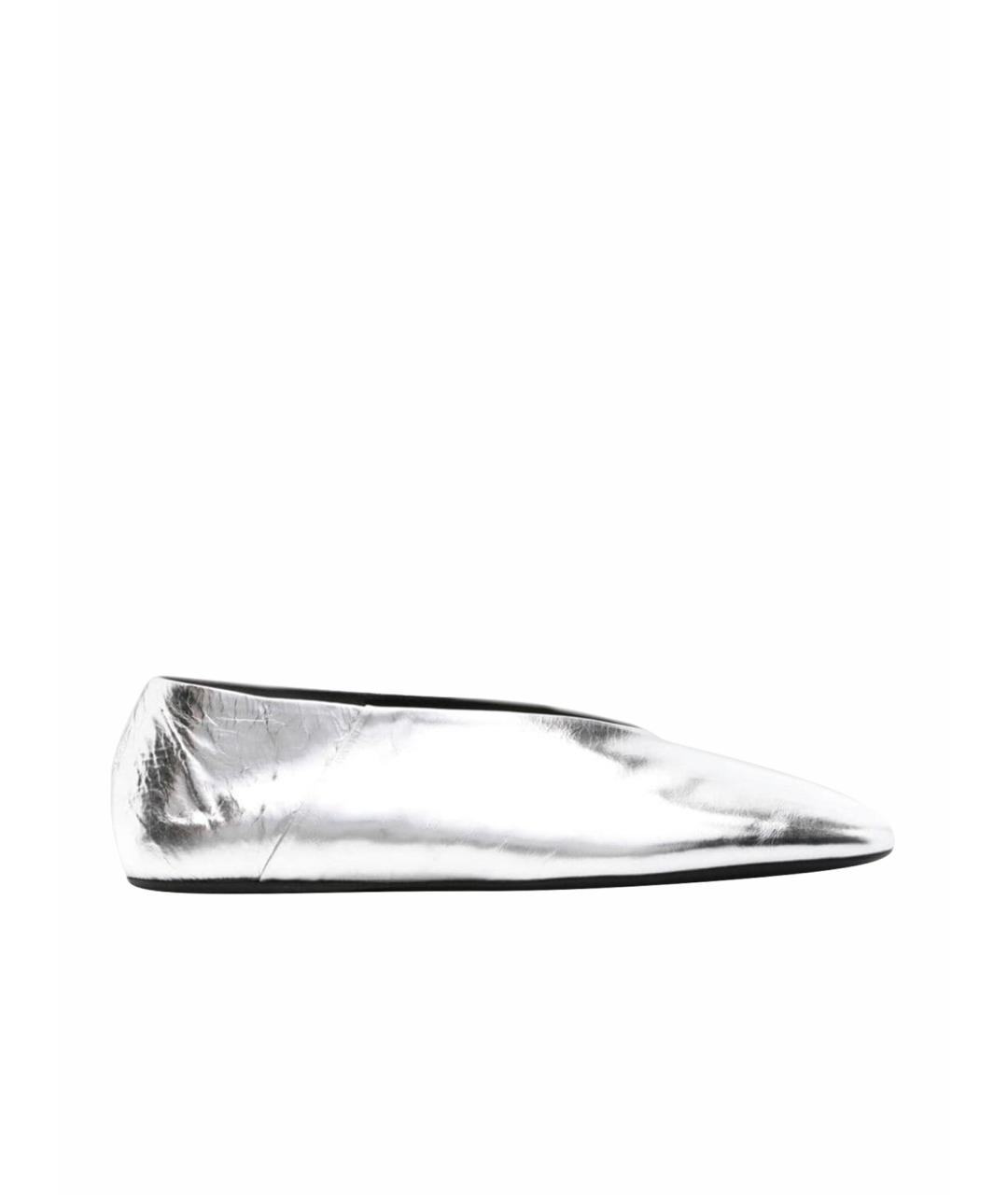 JIL SANDER Серебряные балетки, фото 1