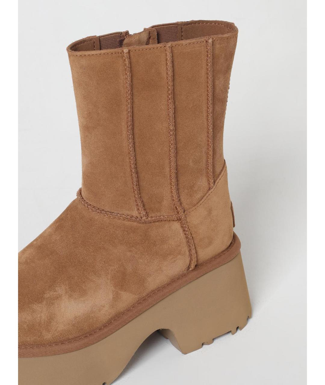 UGG AUSTRALIA Бежевые кожаные ботинки, фото 4