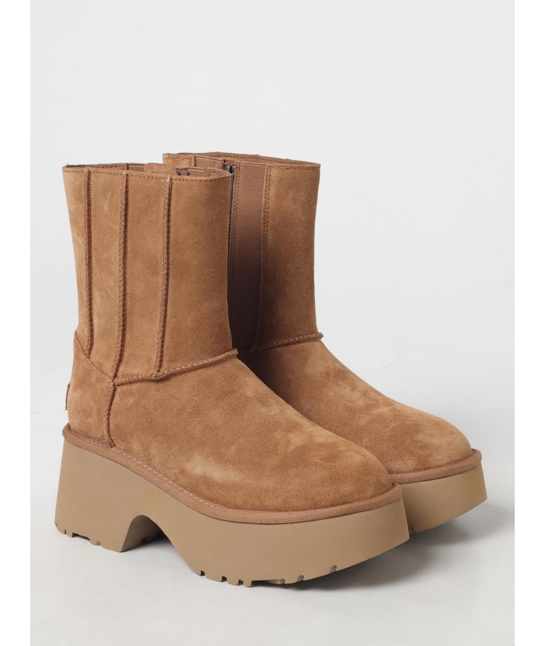 UGG AUSTRALIA Бежевые кожаные ботинки, фото 2