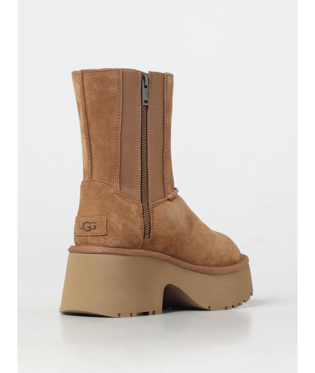 UGG AUSTRALIA Бежевые кожаные ботинки, фото 3