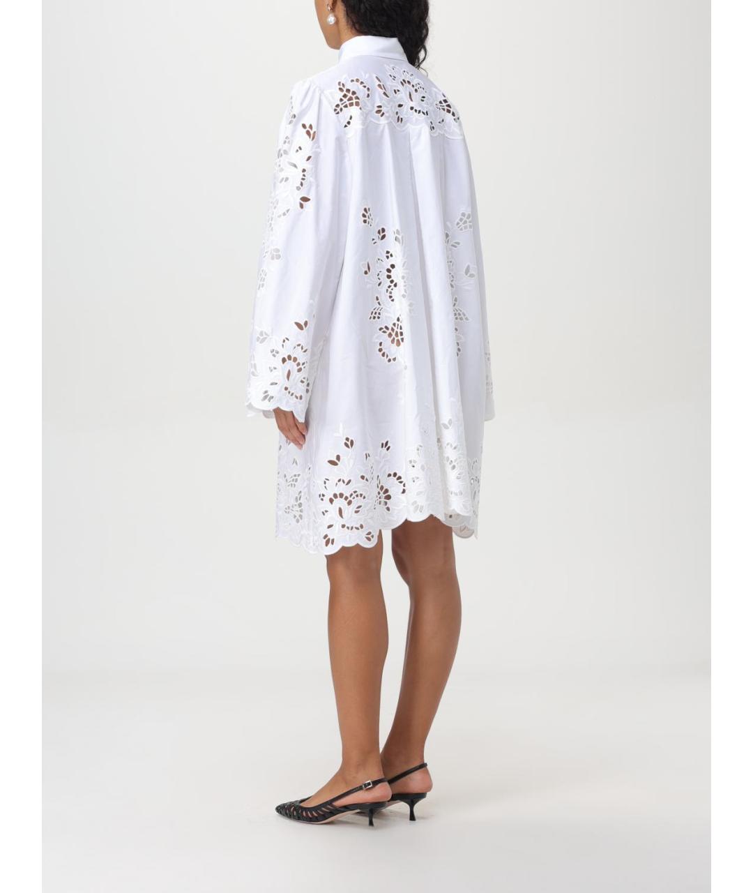 DOLCE&GABBANA Белое хлопковое повседневное платье, фото 4