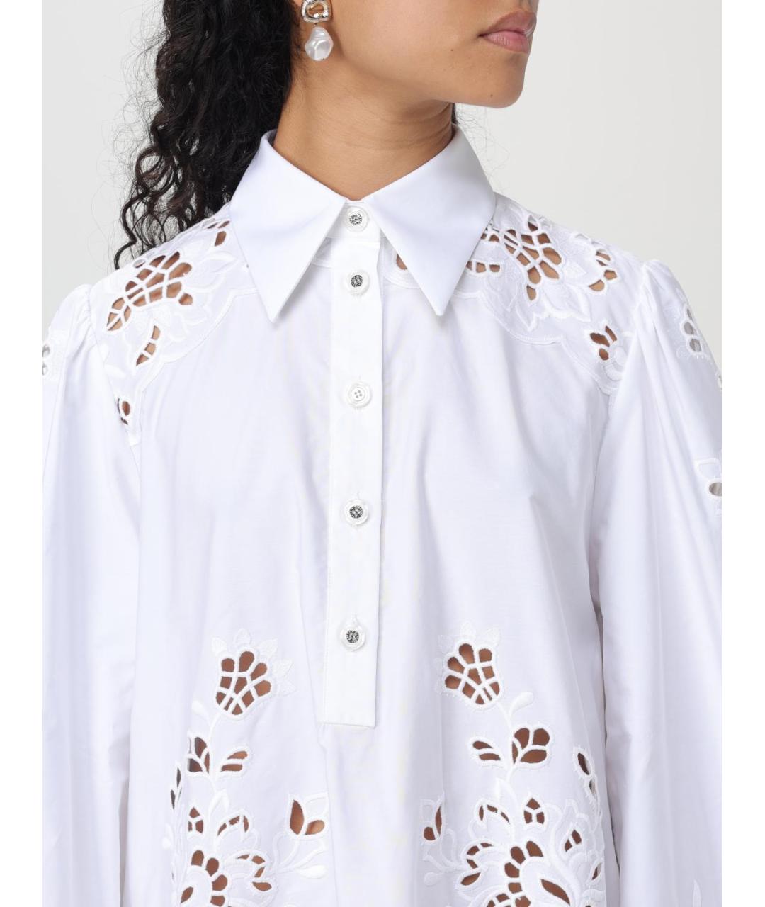 DOLCE&GABBANA Белое хлопковое повседневное платье, фото 6