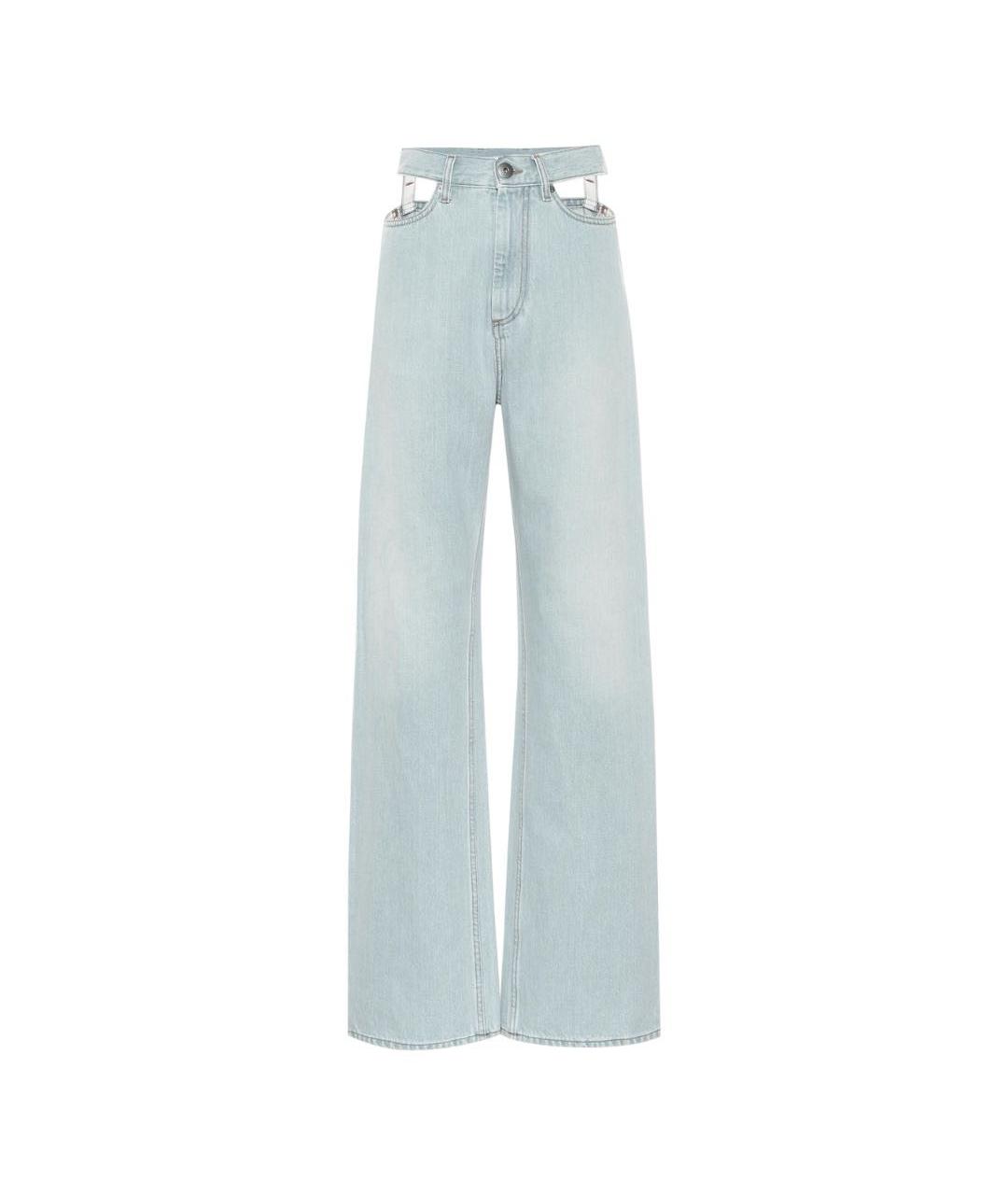 MAISON MARGIELA Голубые хлопковые прямые джинсы, фото 1