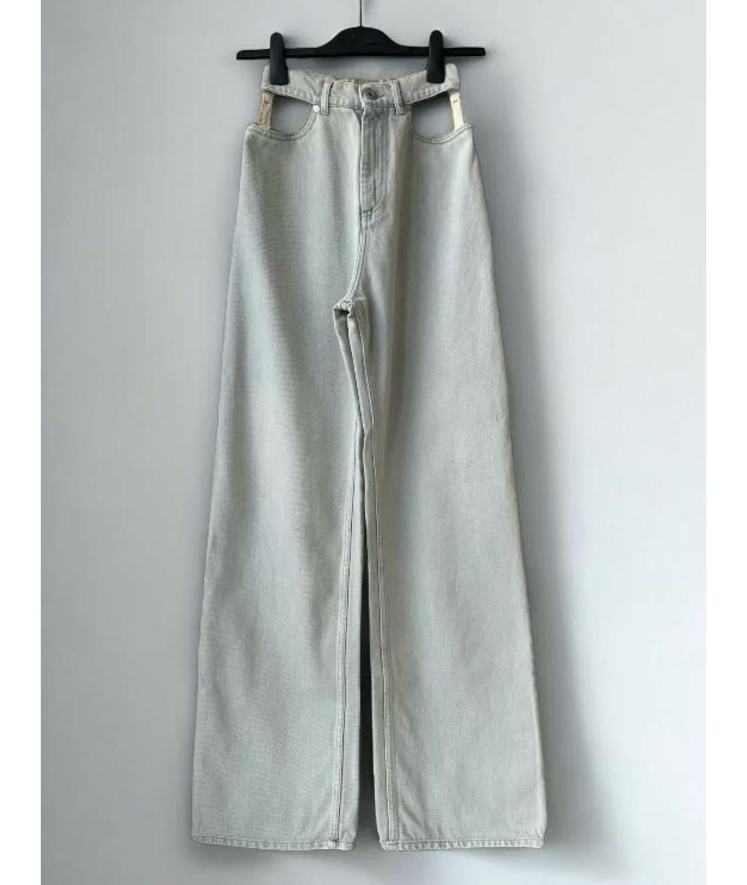 MAISON MARGIELA Голубые хлопковые прямые джинсы, фото 2