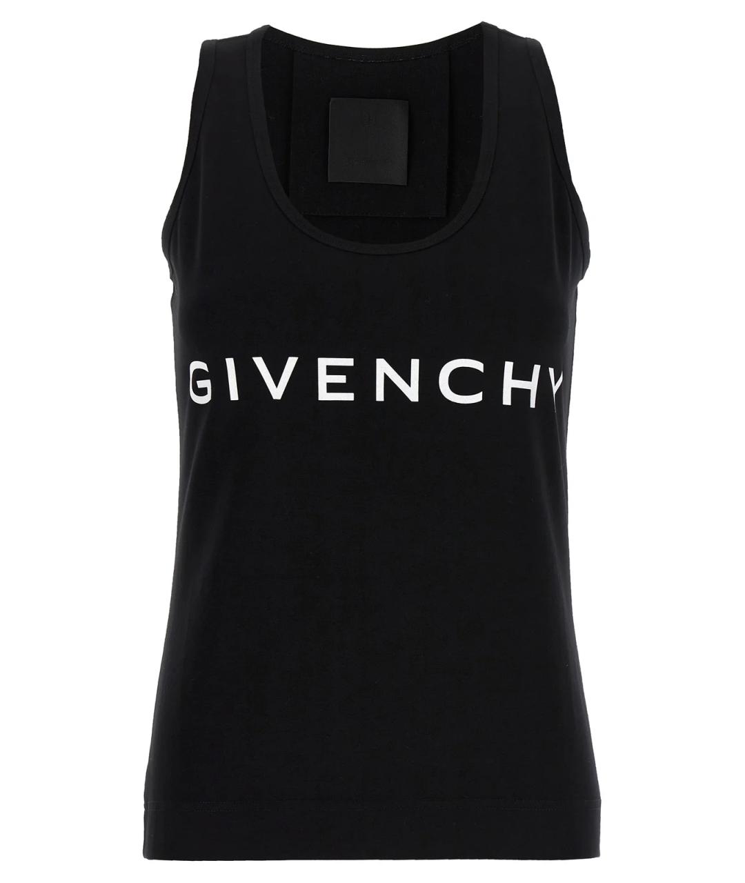 GIVENCHY Черная хлопко-эластановая майка, фото 1