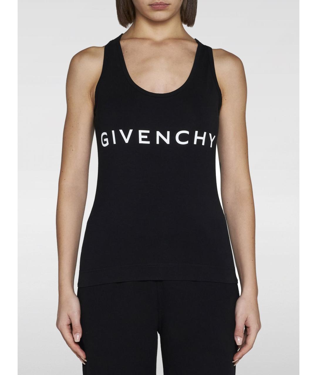 GIVENCHY Черная хлопко-эластановая майка, фото 2