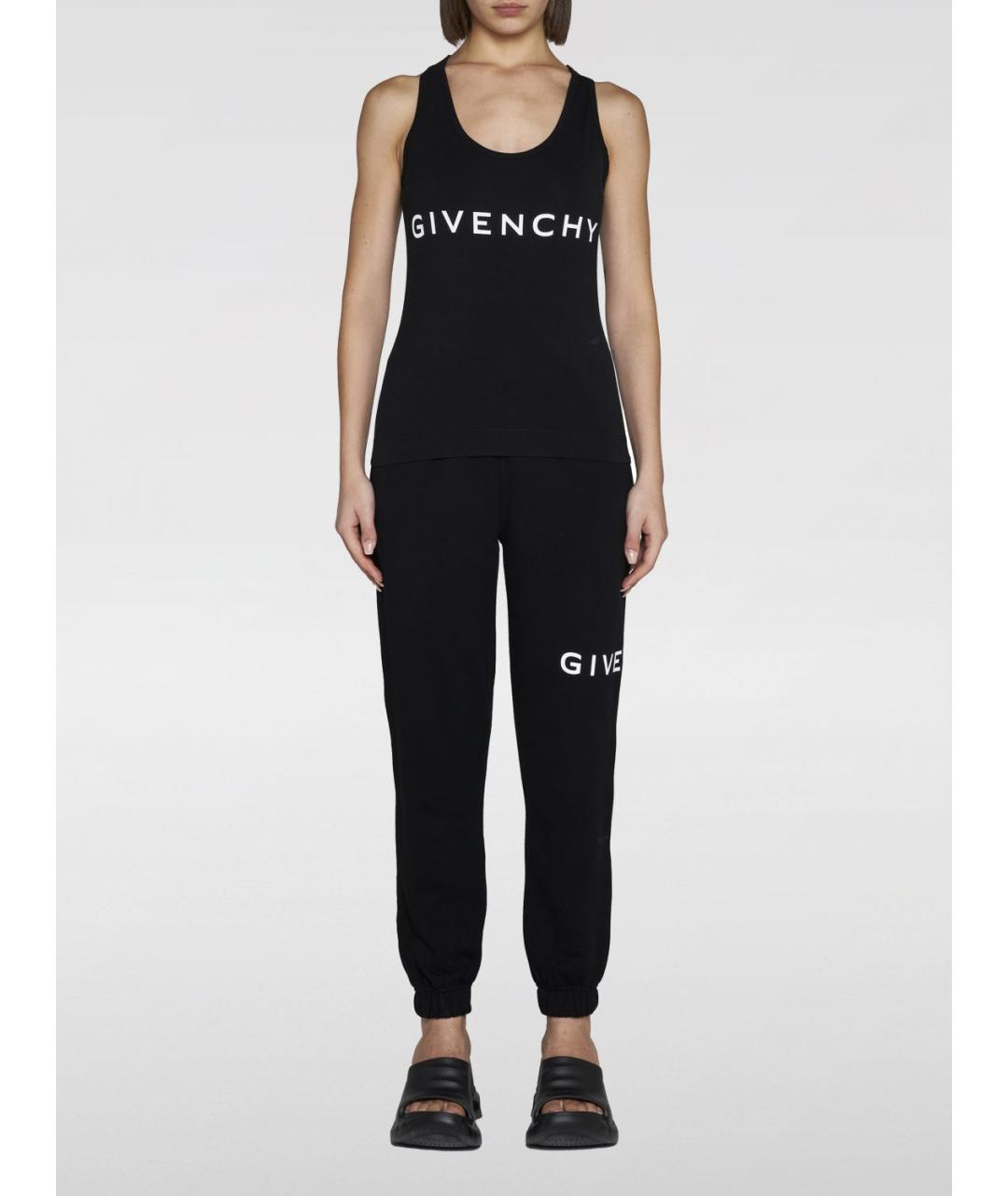 GIVENCHY Черная хлопко-эластановая майка, фото 3