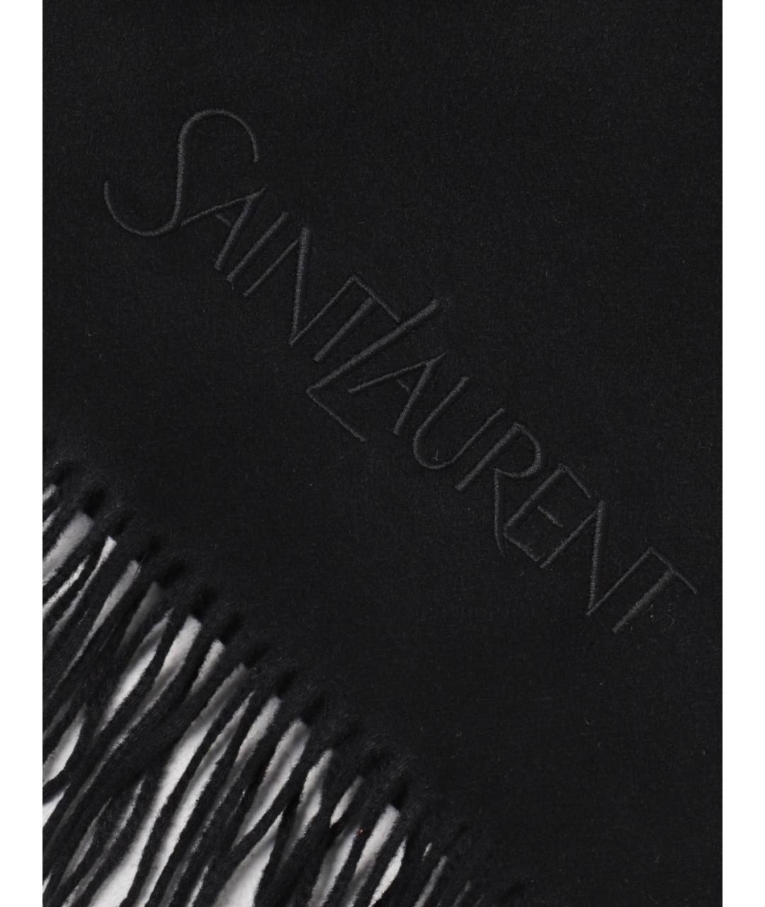 SAINT LAURENT Черный шарф, фото 3