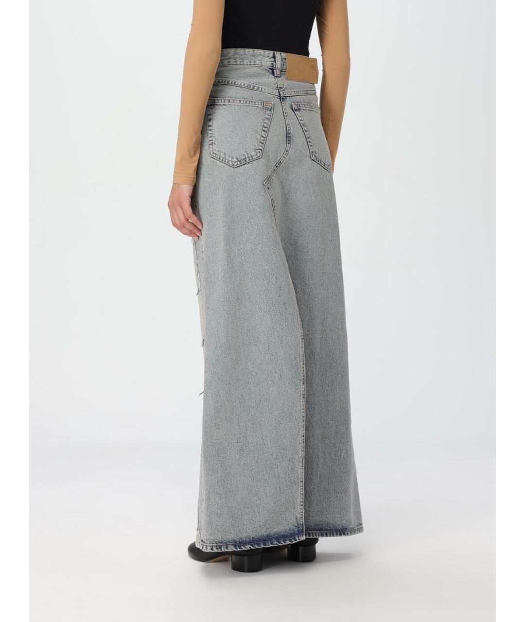 MM6 MAISON MARGIELA Синяя хлопковая юбка миди, фото 4