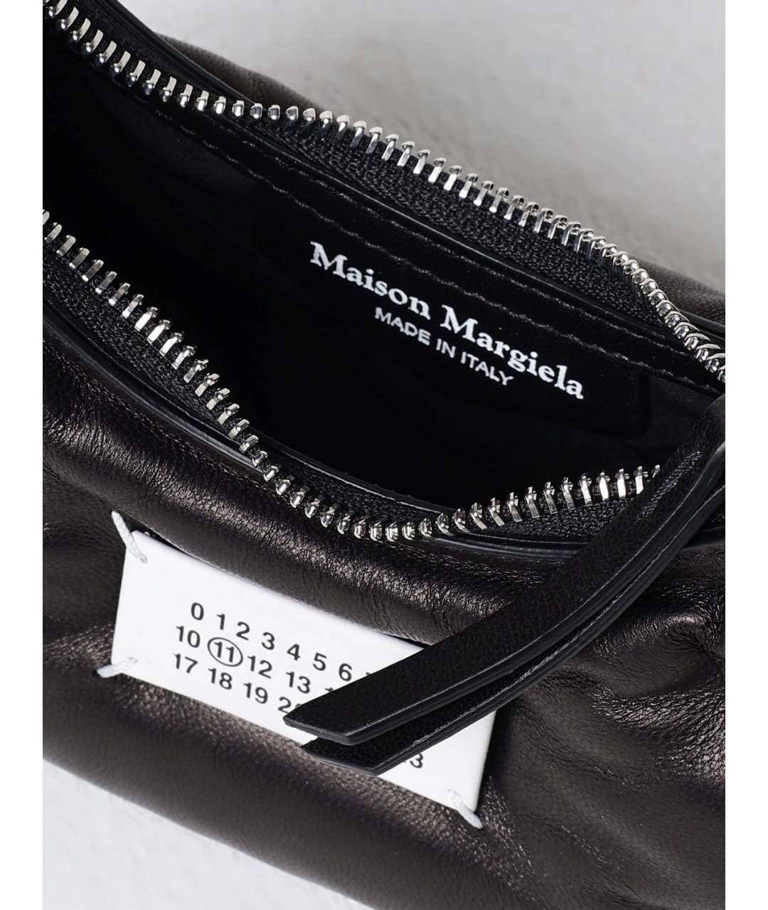 MAISON MARGIELA Черная кожаная сумка на плечо, фото 5