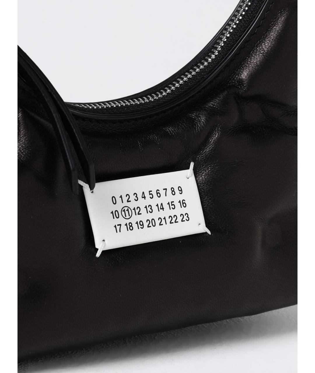 MAISON MARGIELA Черная кожаная сумка на плечо, фото 4