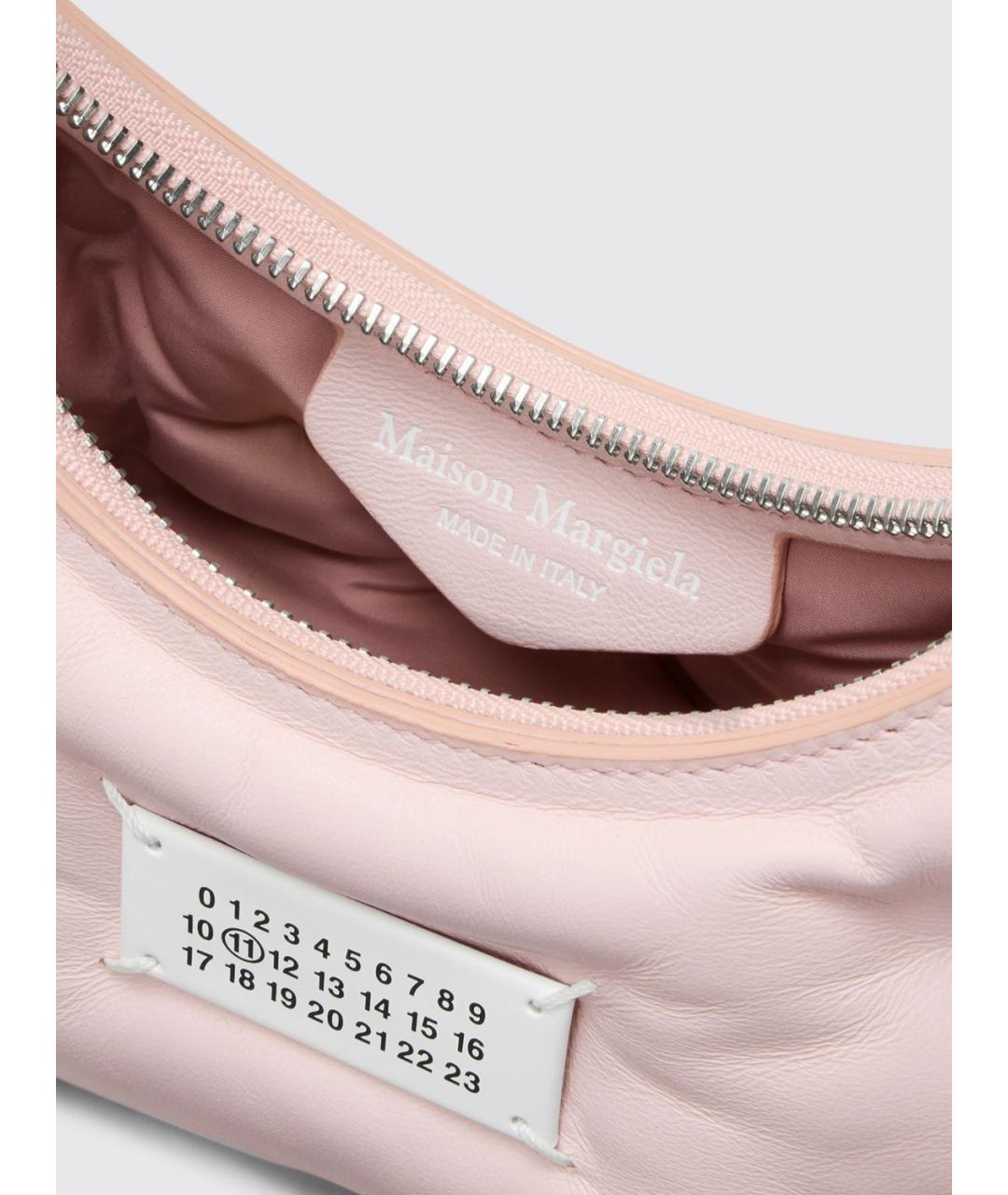 MAISON MARGIELA Розовая кожаная сумка на плечо, фото 4