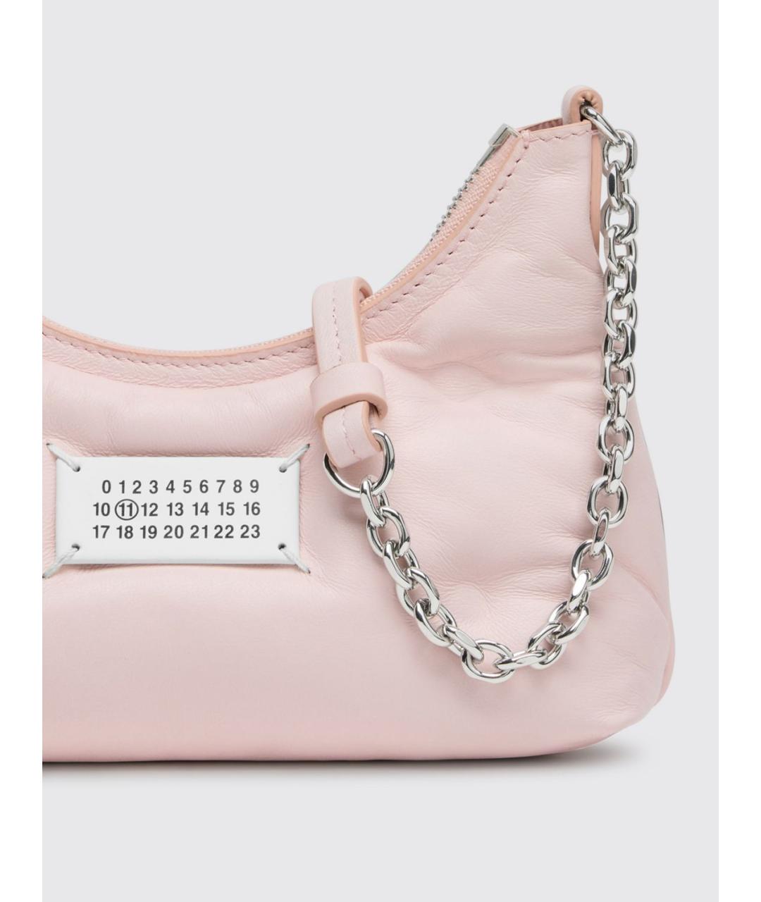 MAISON MARGIELA Розовая кожаная сумка на плечо, фото 3