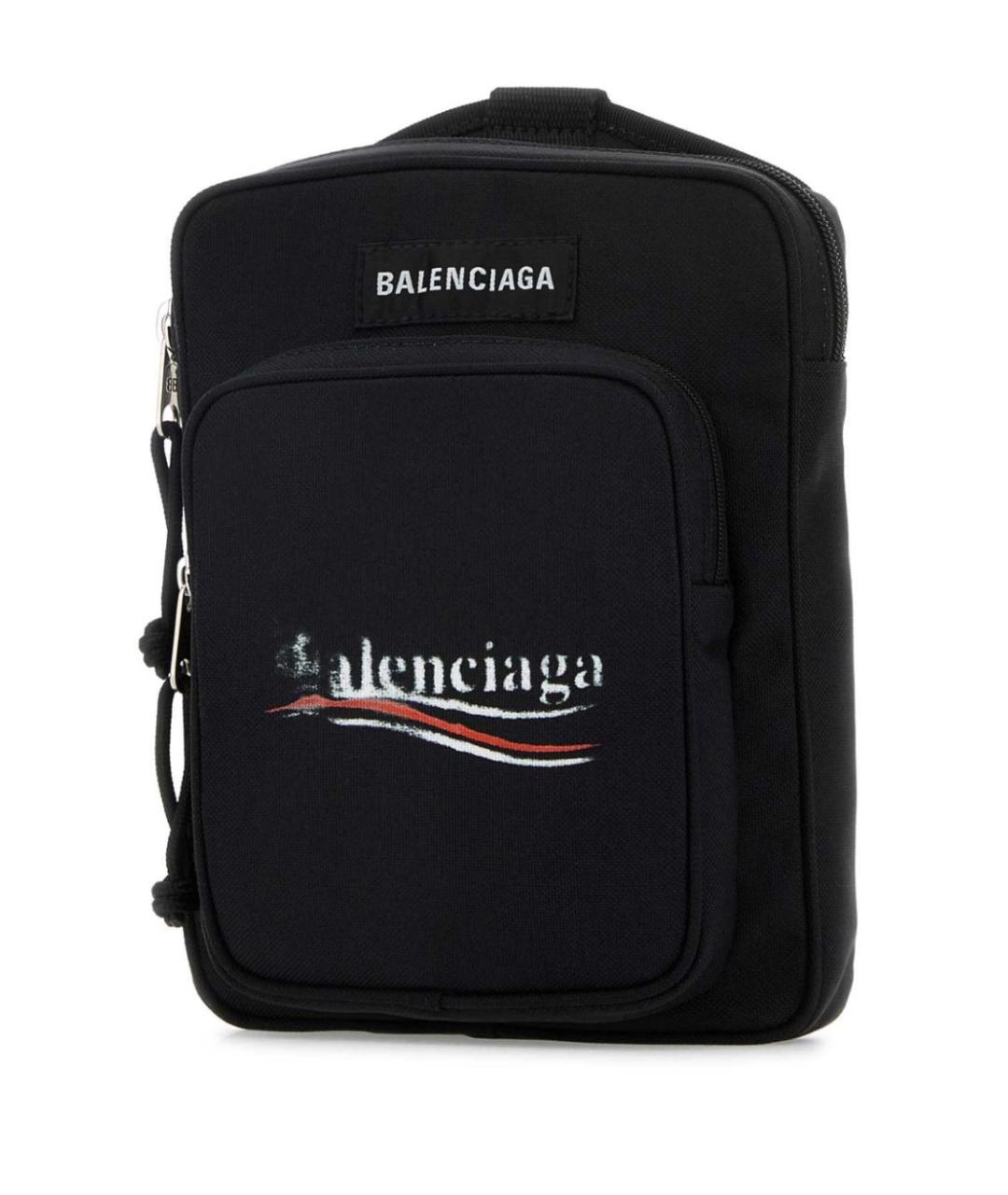 BALENCIAGA Черная синтетическая сумка на плечо, фото 5