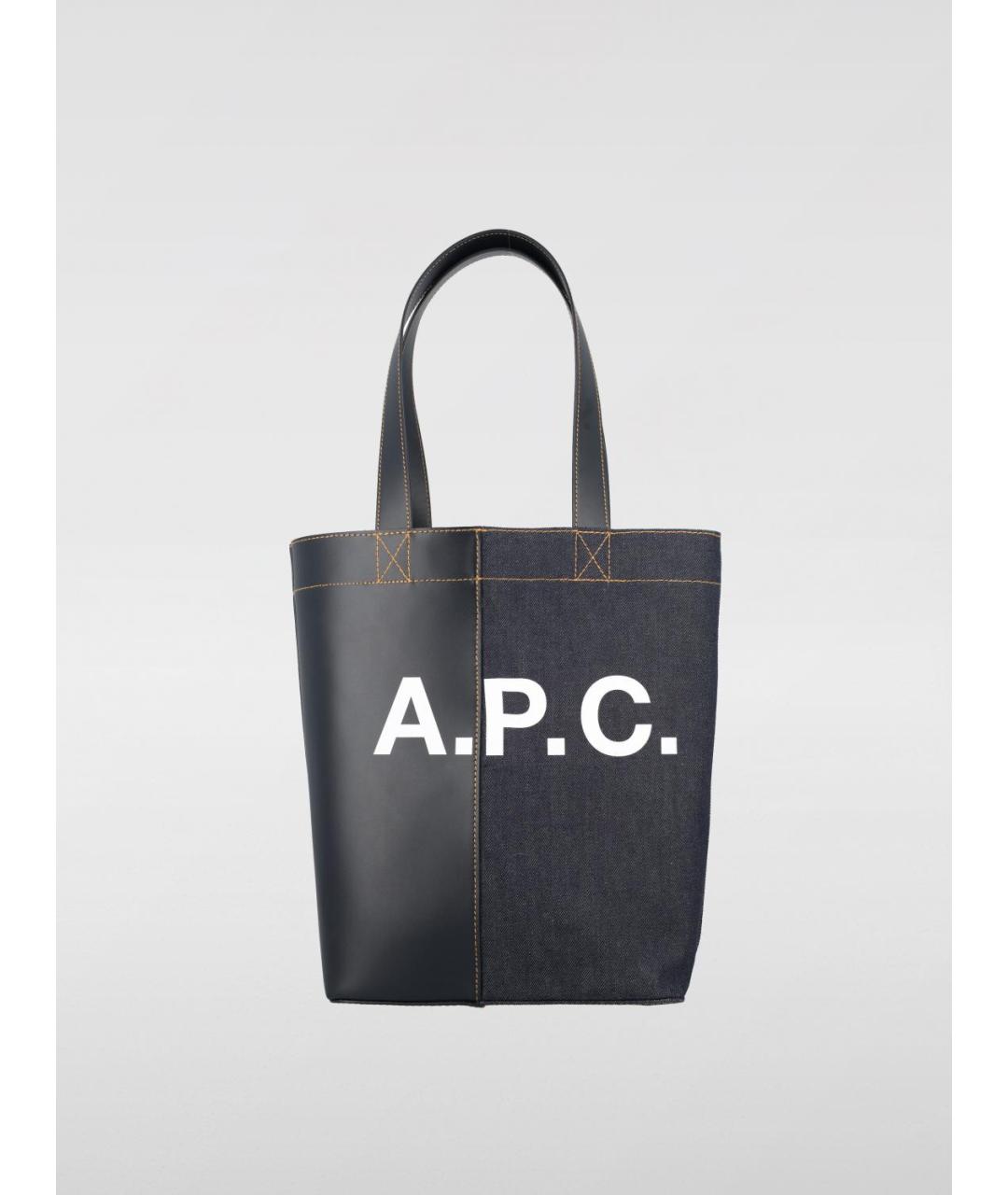 A.P.C. Темно-синяя сумка тоут, фото 5