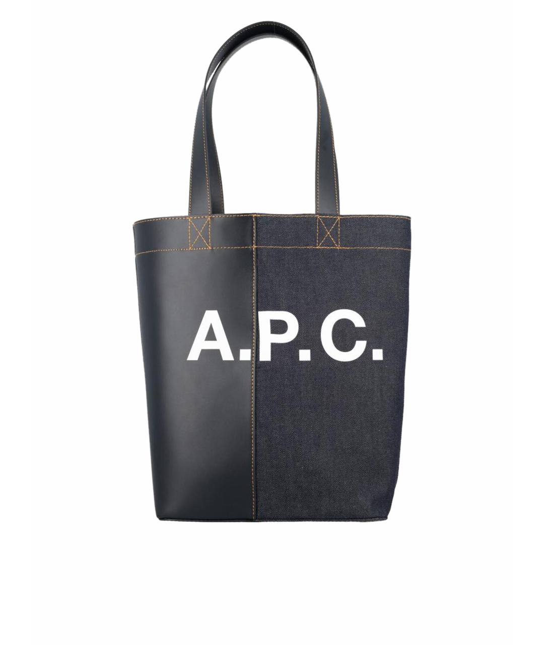 A.P.C. Темно-синяя сумка тоут, фото 1