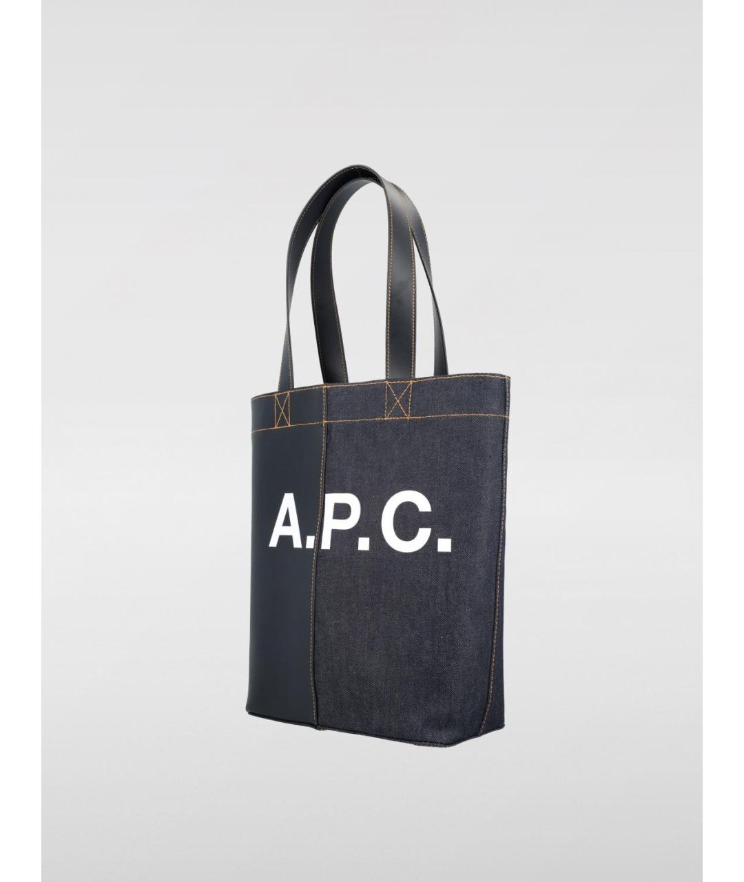 A.P.C. Темно-синяя сумка тоут, фото 3