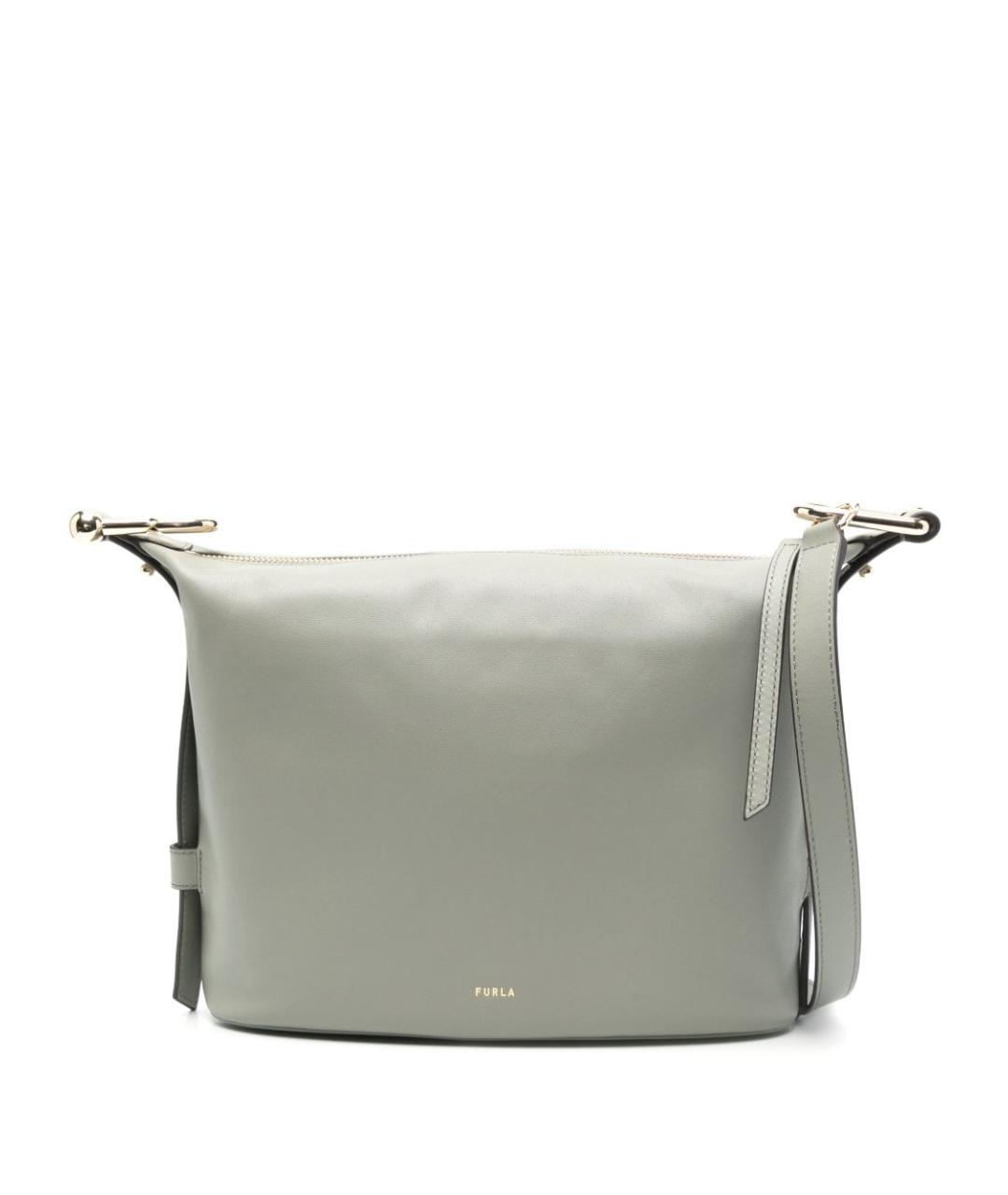 FURLA Зеленая кожаная сумка через плечо, фото 1