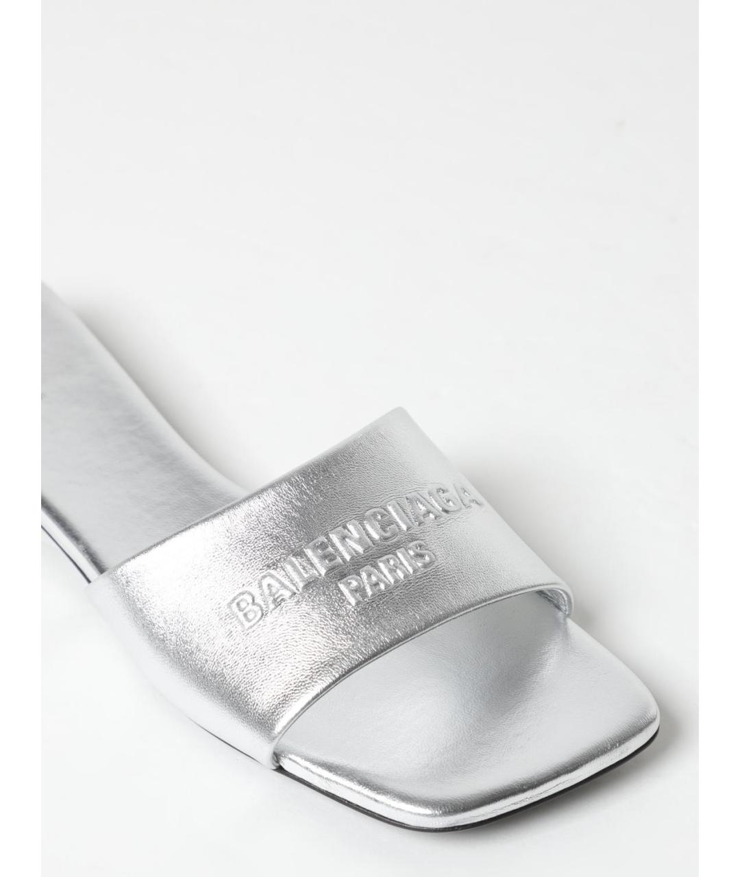 BALENCIAGA Серебряные босоножки, фото 4