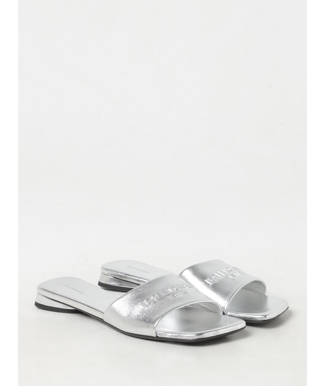 BALENCIAGA Серебряные босоножки, фото 2