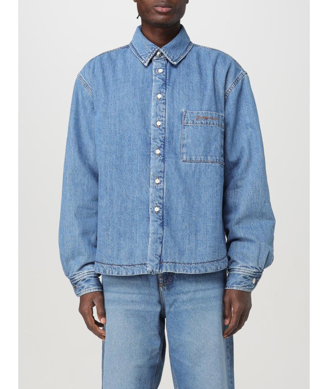 JACQUEMUS Синяя хлопковая кэжуал рубашка, фото 2