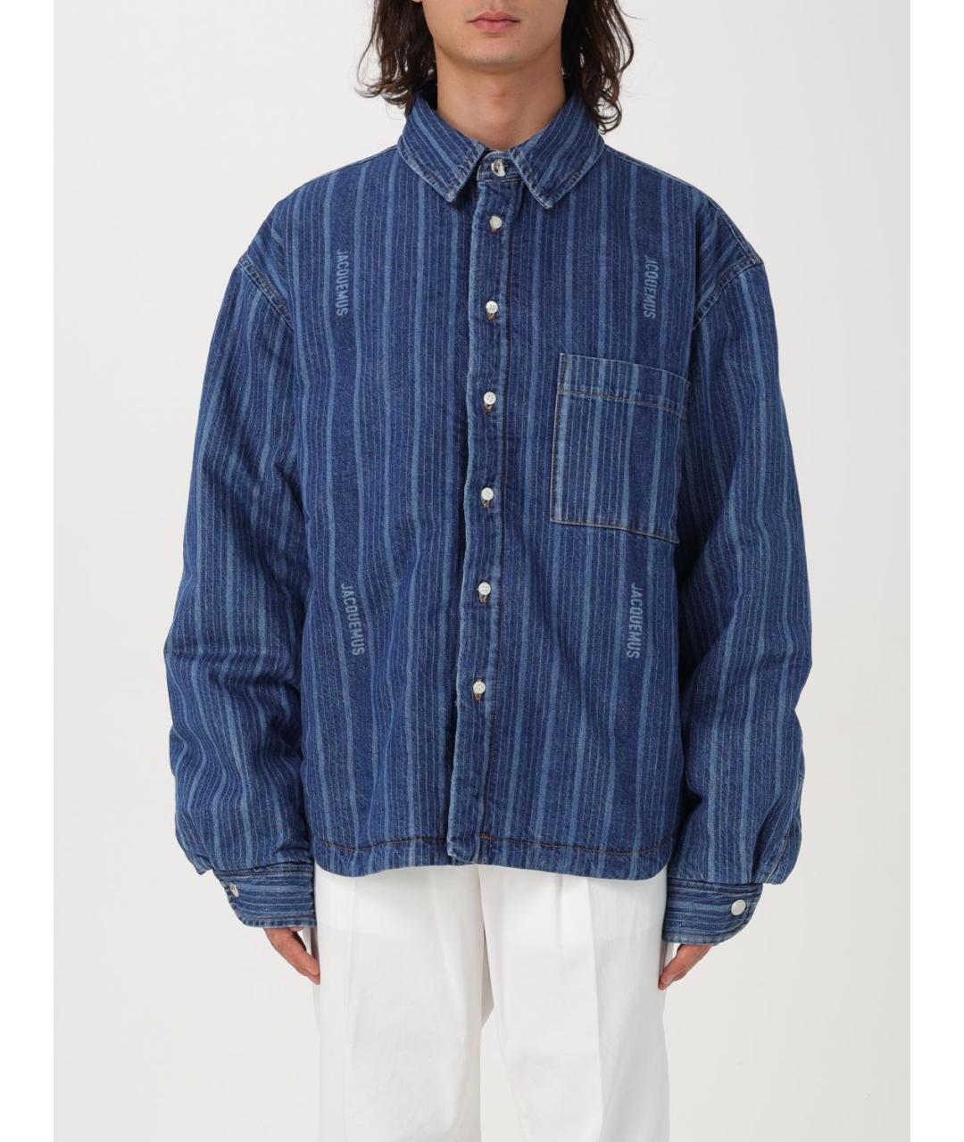 JACQUEMUS Синяя хлопковая кэжуал рубашка, фото 2
