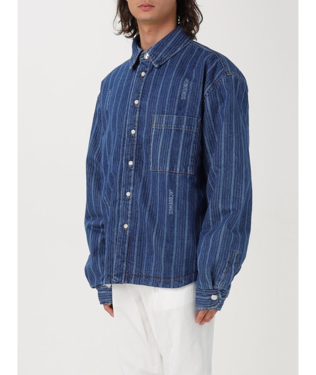 JACQUEMUS Синяя хлопковая кэжуал рубашка, фото 4