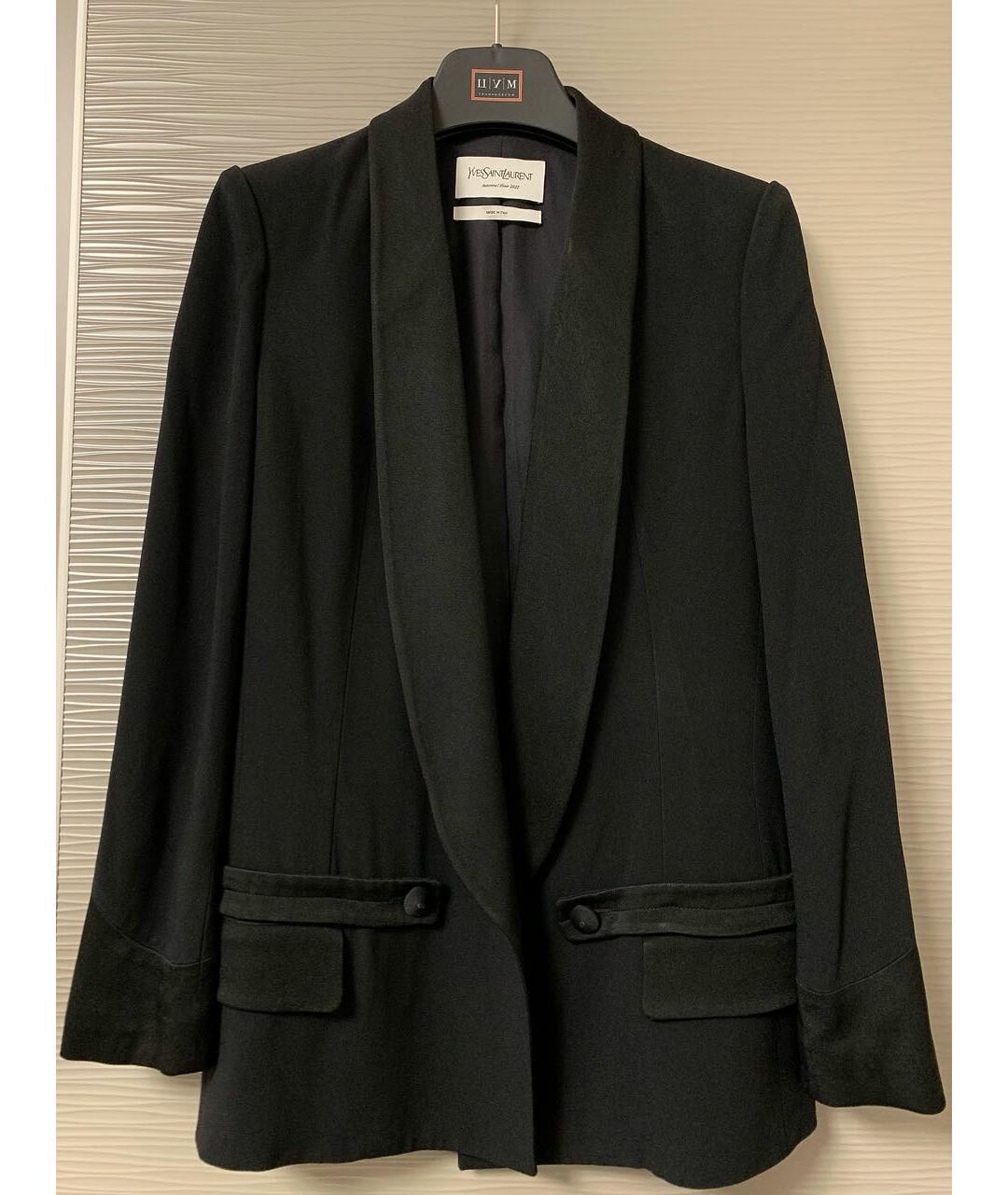 YVES SAINT LAURENT VINTAGE Черный ацетатный жакет/пиджак, фото 5