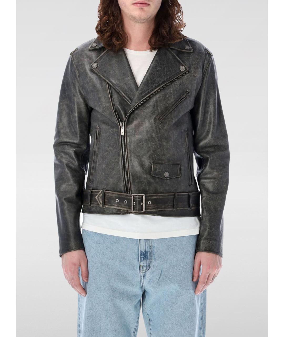 GOLDEN GOOSE DELUXE BRAND Черная кожаная куртка, фото 2