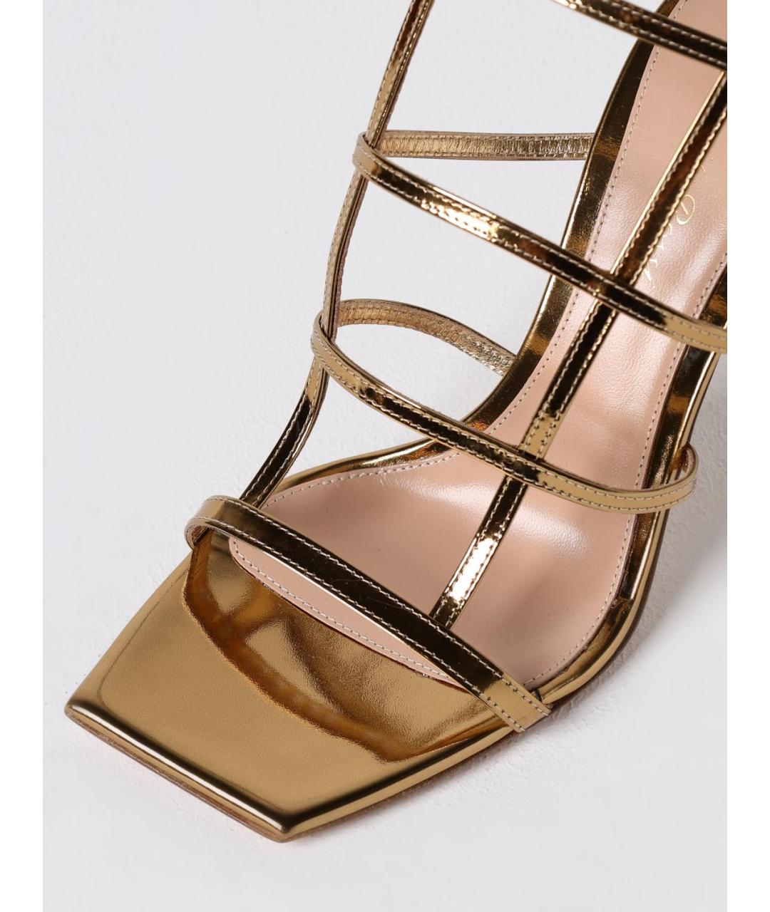 GIANVITO ROSSI Золотые босоножки, фото 4