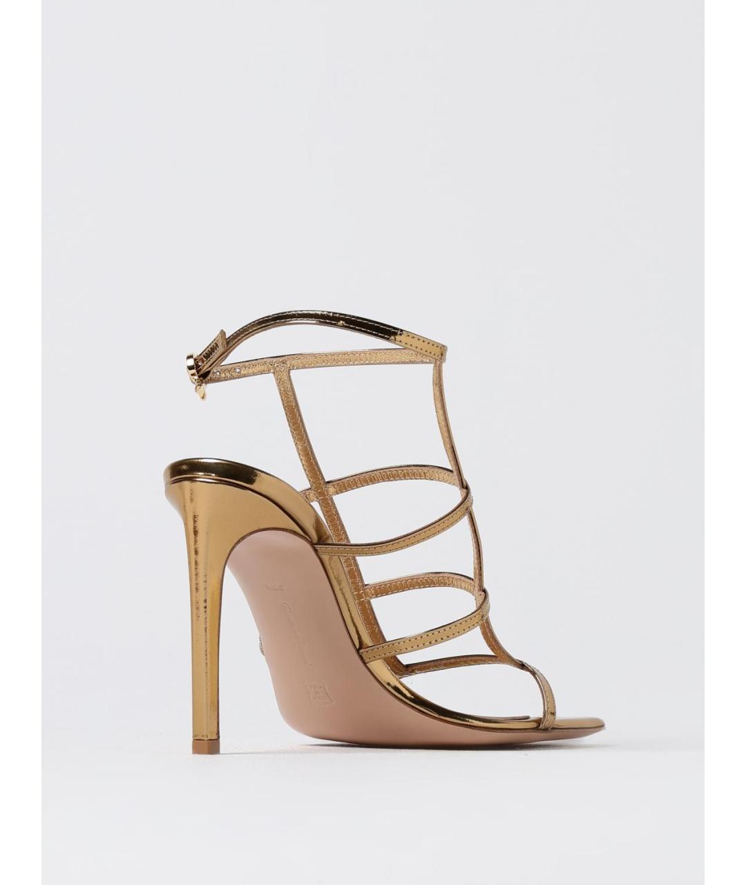 GIANVITO ROSSI Золотые босоножки, фото 3