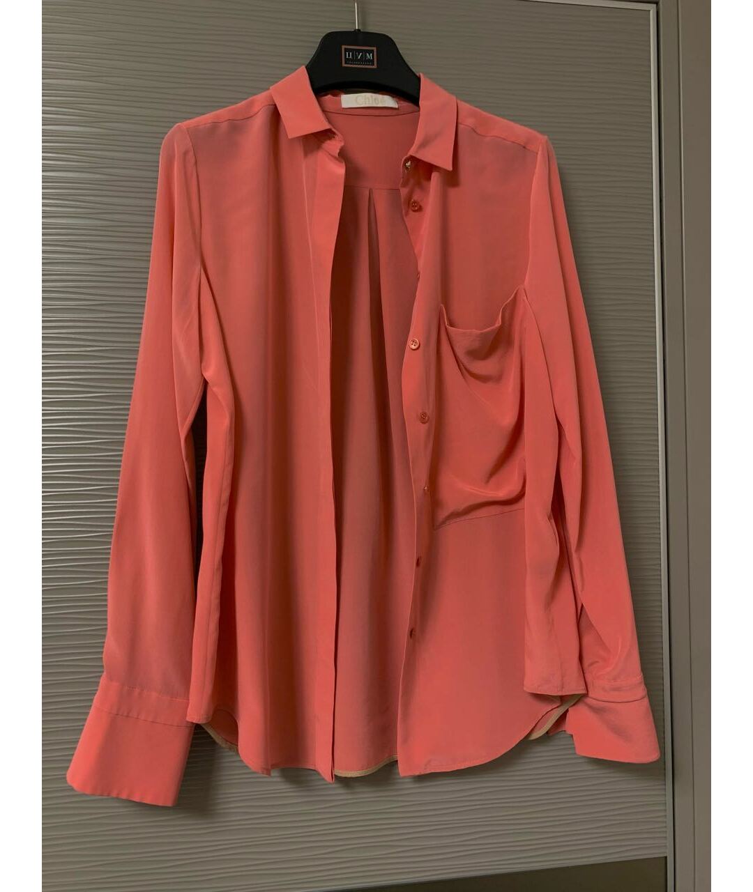 CHLOE Розовая шелковая рубашка, фото 5