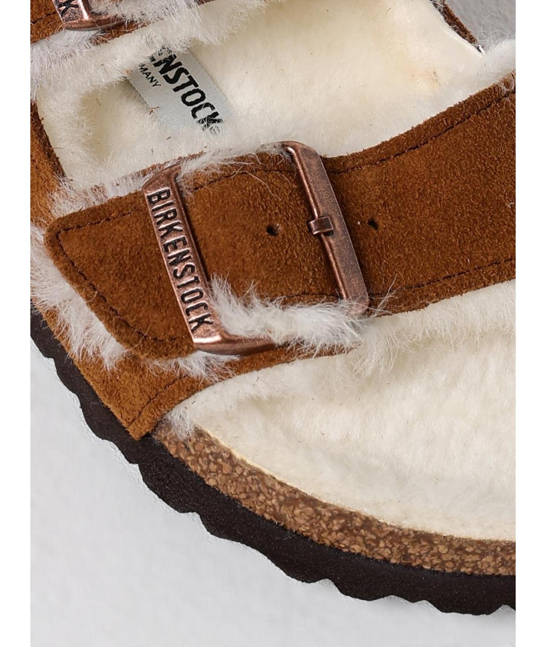 BIRKENSTOCK Коричневые замшевые шлепанцы, фото 4