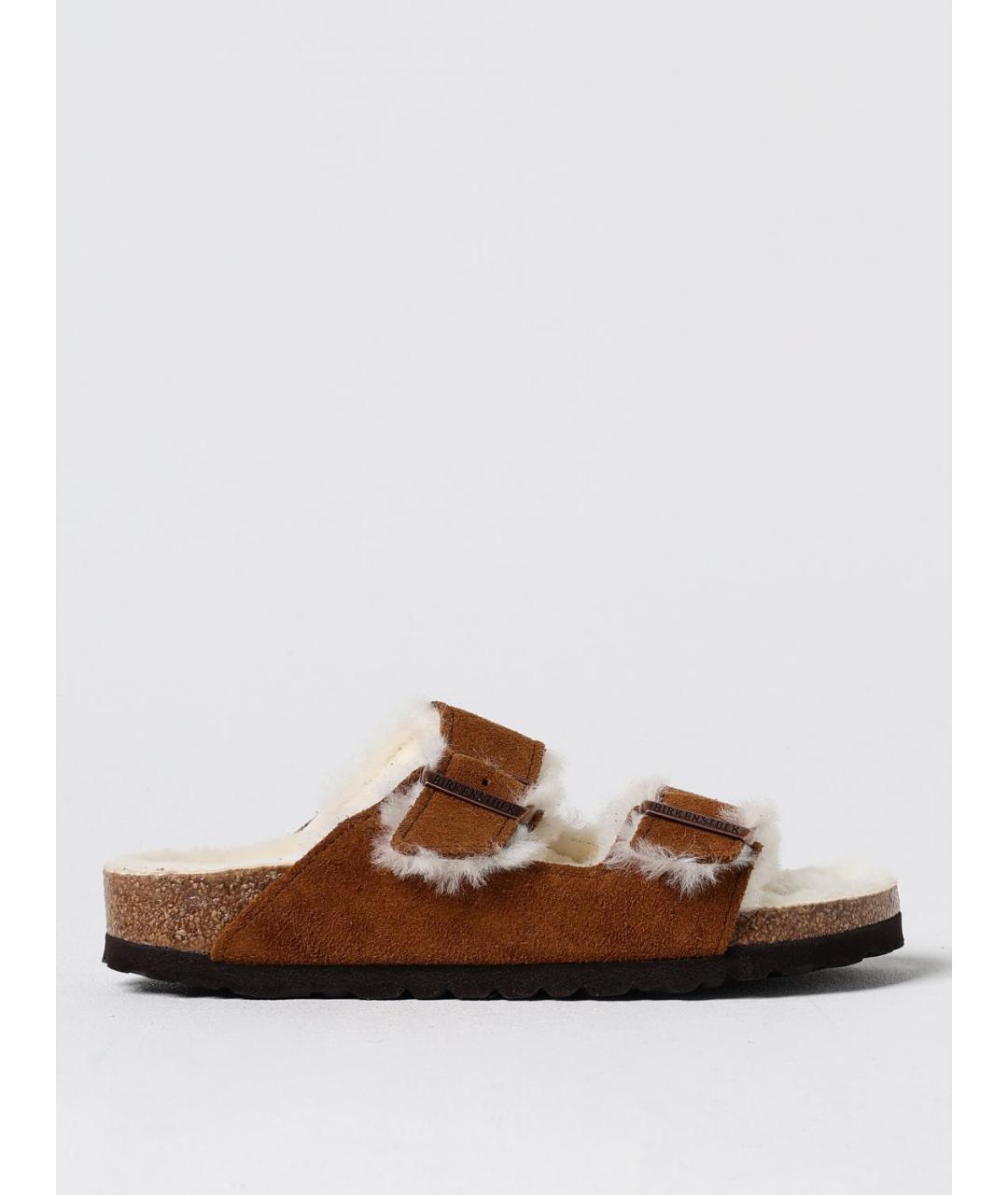 BIRKENSTOCK Коричневые замшевые шлепанцы, фото 5