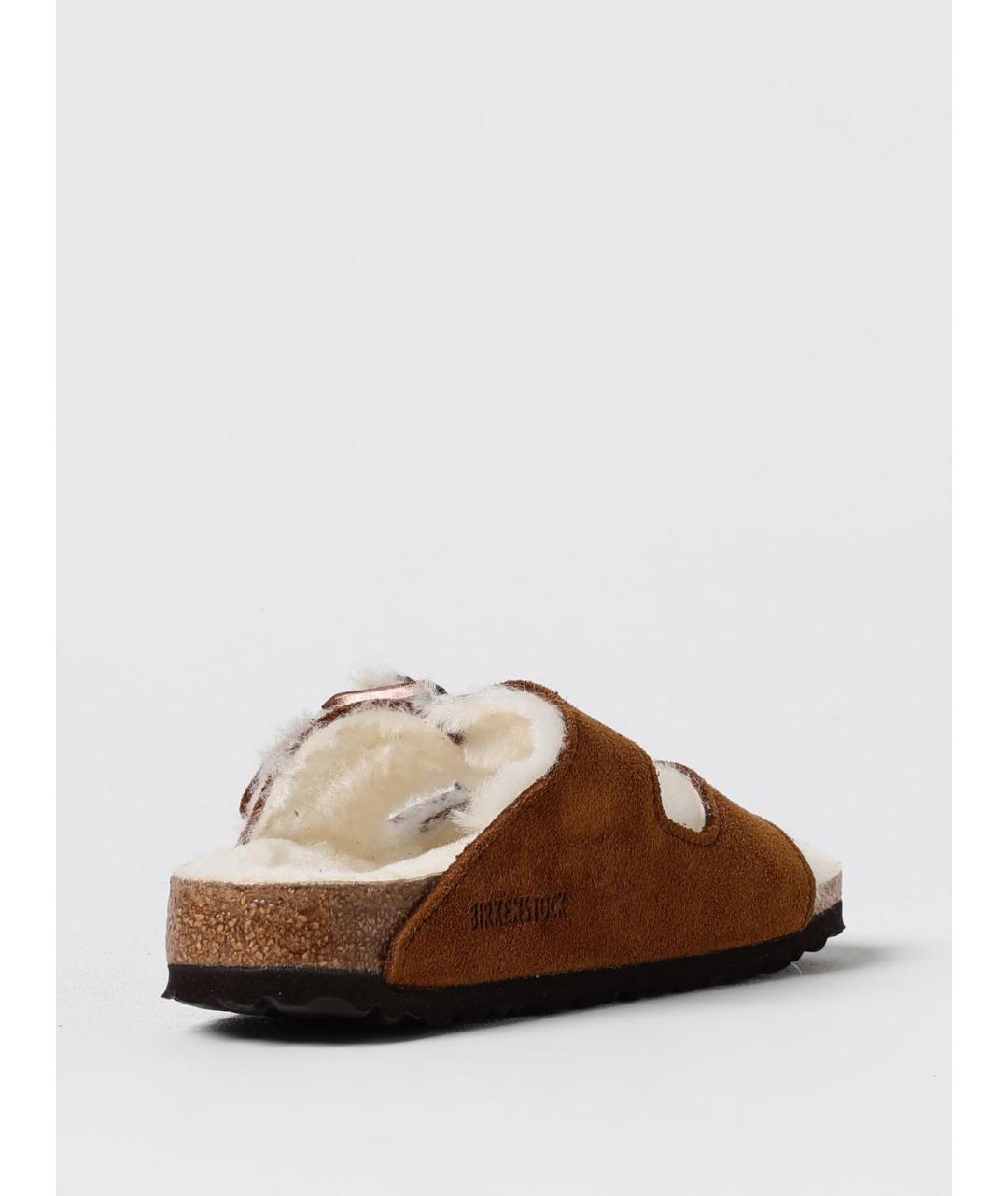 BIRKENSTOCK Коричневые замшевые шлепанцы, фото 3