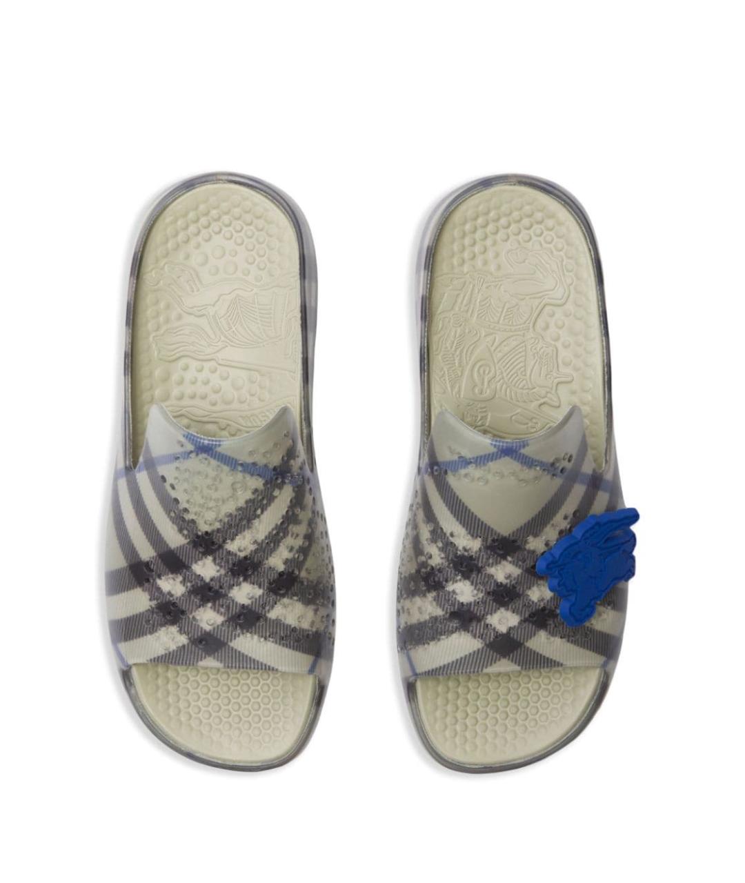 BURBERRY Серые шлепанцы, фото 6